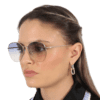 Calvin Klein, Lentes de Sol, Aviador, Mujer, CK20121S Rose Gold / Brown Blush - Imagen 6