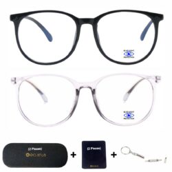 2 Pza Gafas Protectores Luz Azul Negro/Cristal
