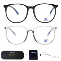 2 Pza Gafas Protectores Luz Azul Negro/Humo