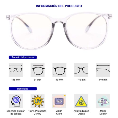 Gafas De Filtro De Luz Azul, Anti Tension De Ojos, Cristal. - Imagen 2