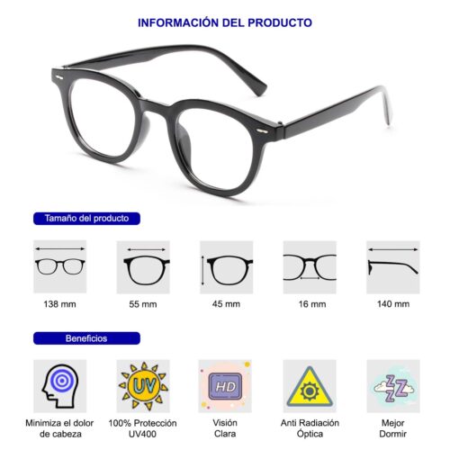 Lentes De Filtro De Luz Azul, Anti Tension De Ojos, Kit 4 Pzas 980-010H - Imagen 3
