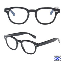 Lentes de Acetato, Protectores de Luz Azul, Unisex, Alta Calidad, Negro.