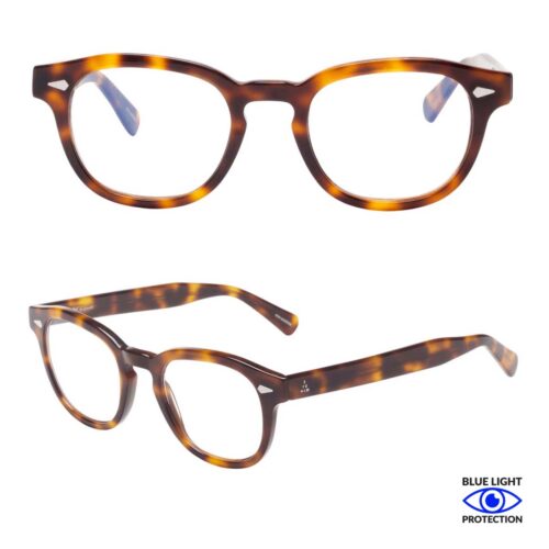 Lentes de Acetato, Protectores de Luz Azul, Unisex, Alta Calidad, Havana.