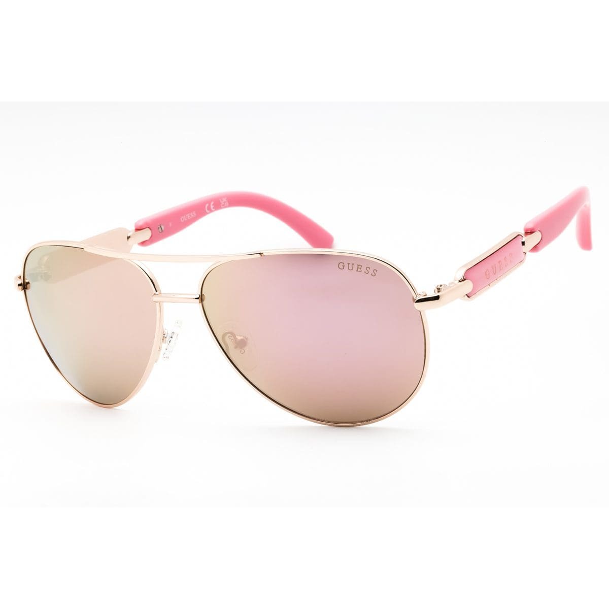 Guess, Lentes de Sol, Mujer, Aviador, GU7295 Shiny Rose Gold/ Brown