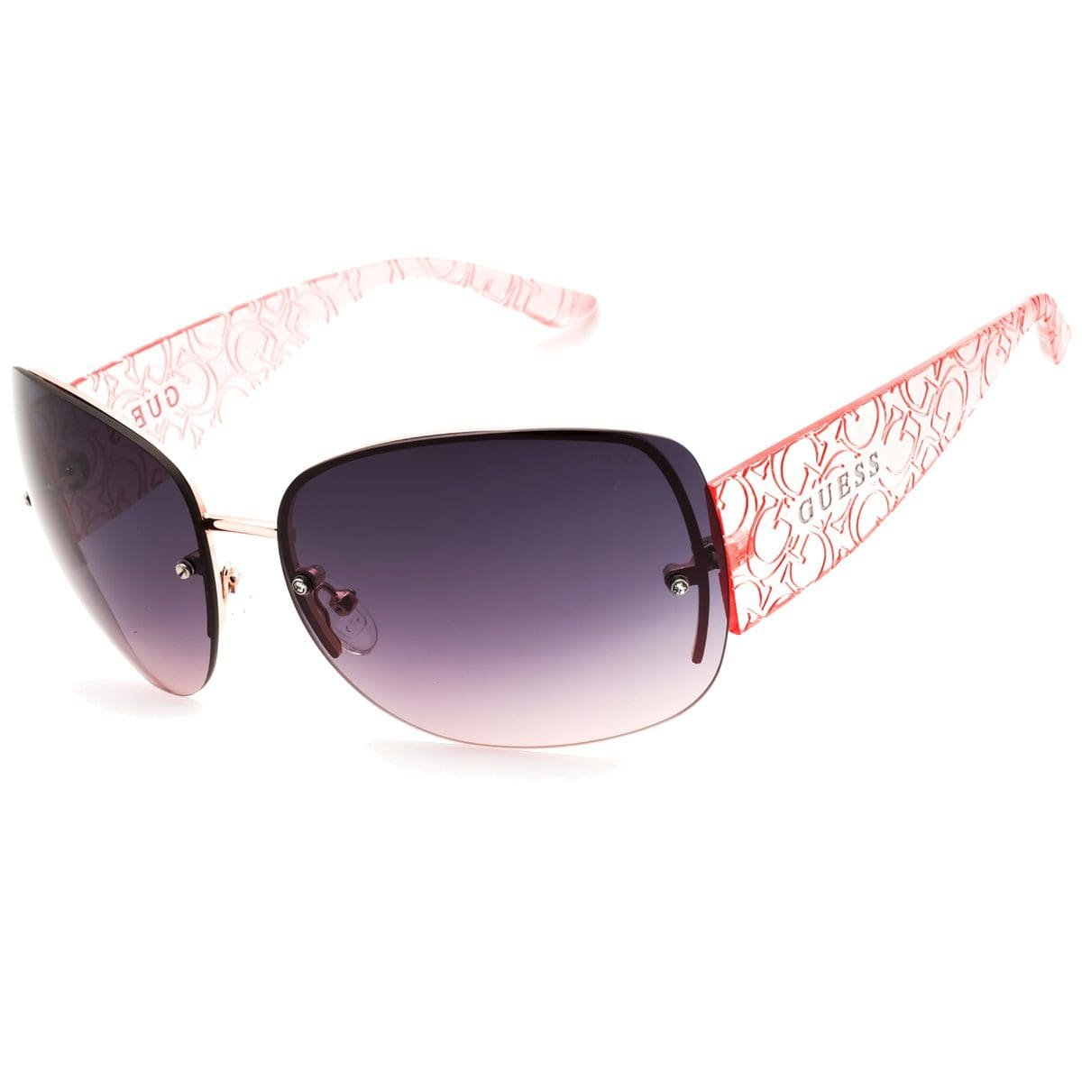 Guess, Lentes de Sol, Mujer, Rectangular, GU00034 Rose Gold/Smoke Pink