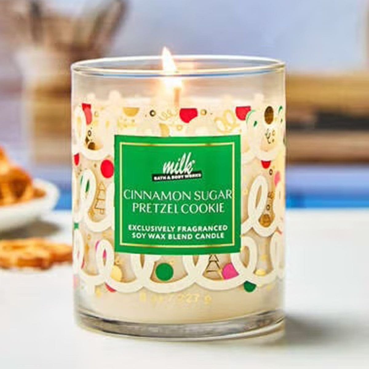 Vela 227gr de 1 Pabilo Bath & Body Works Cinnamon Sugar Pretzel - Imagen 2