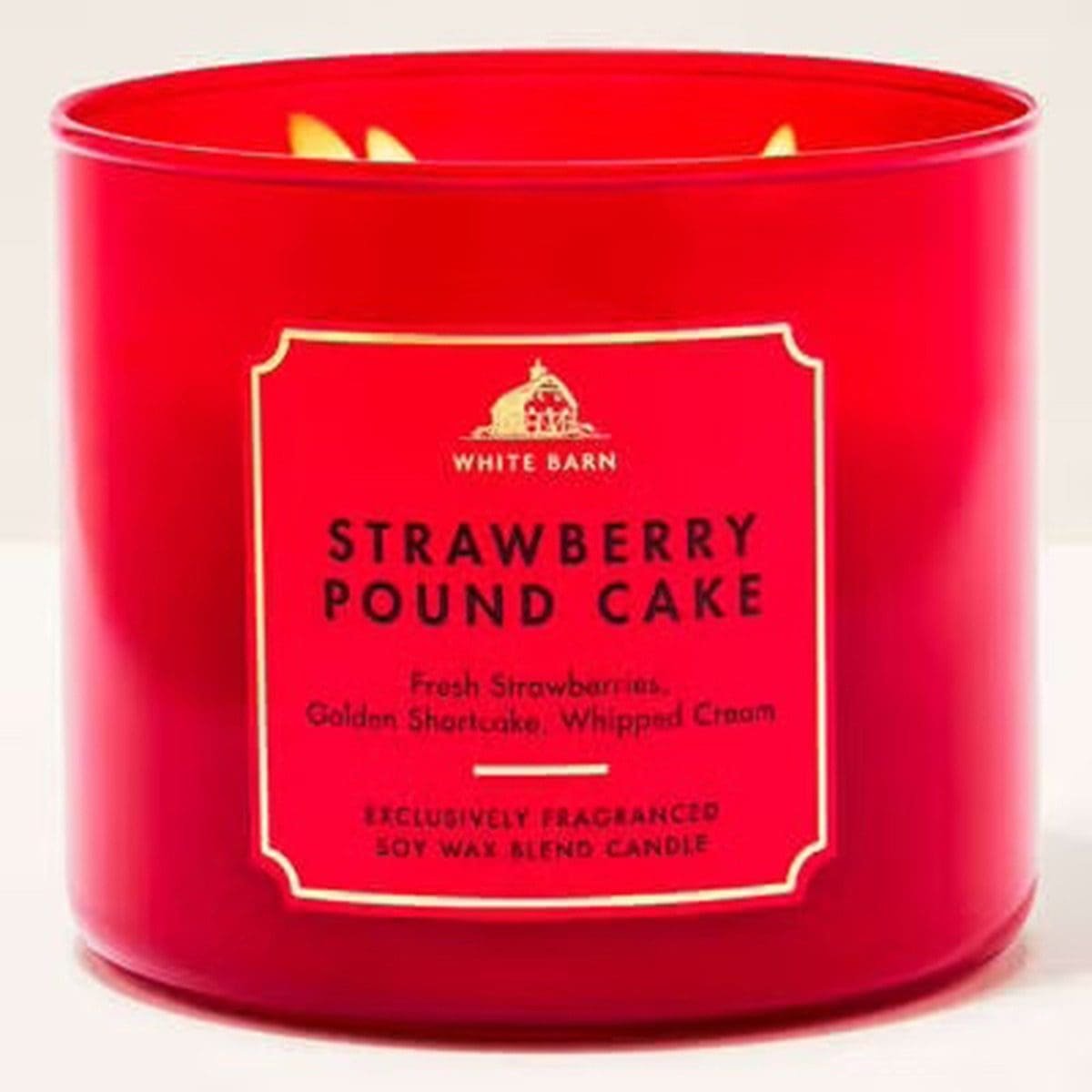 Vela Grande de 3 Pabilos Bath & Body Works Strawberry Pound Cake - Imagen 3