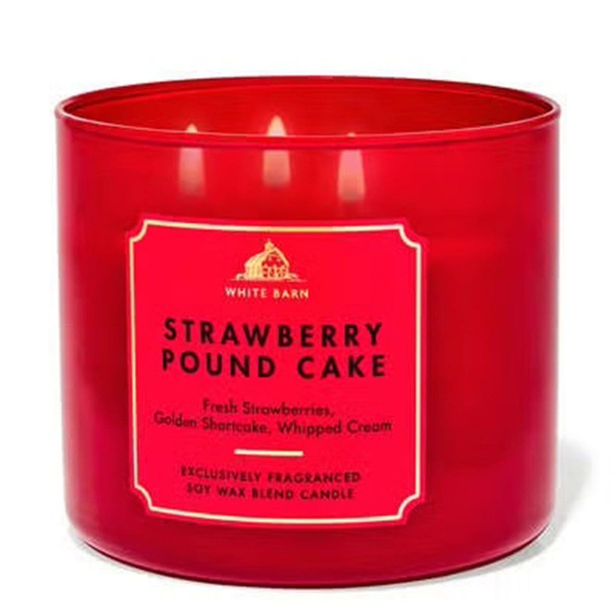 Vela Grande de 3 Pabilos Bath & Body Works Strawberry Pound Cake