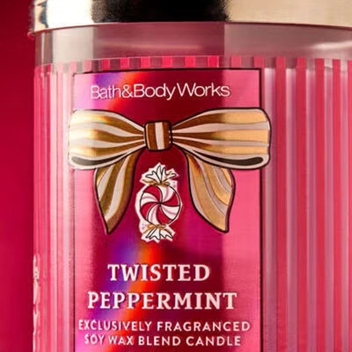 Vela 227gr de 1 Pabilo Bath & Body Works Twisted Peppermint - Imagen 2