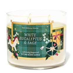 Vela Grande de 3 Pabilos Bath & Body Works White Eucalyptus & Sage