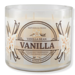 Vela Grande de 3 Pabilos, Bath & Body Works, Vanilla.