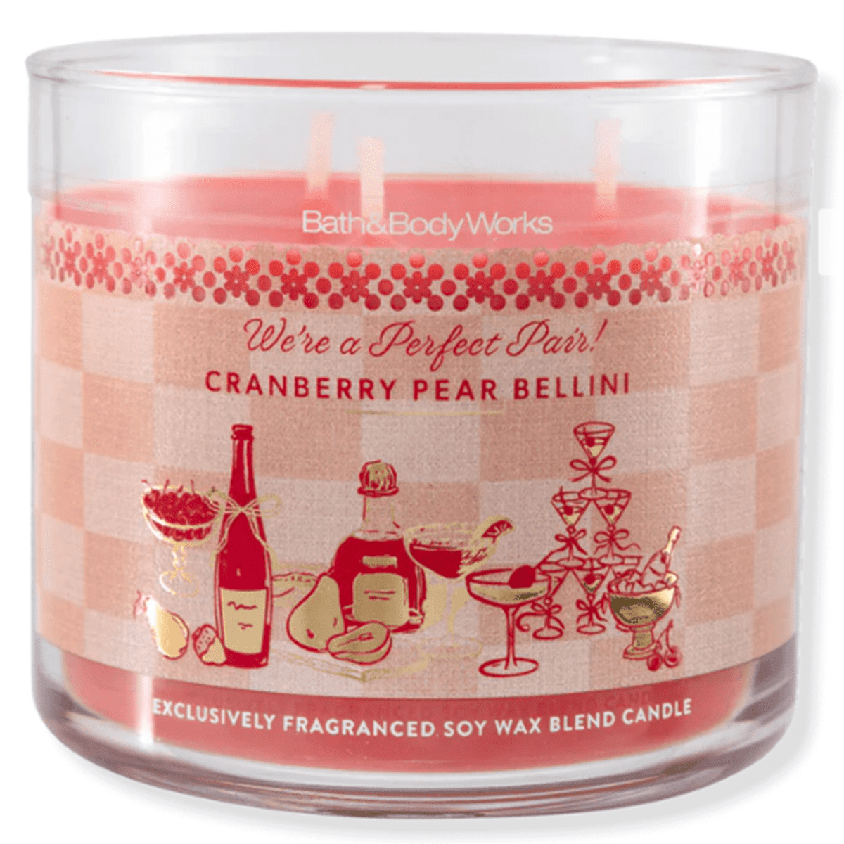 Vela Grande de 3 Pabilos, Bath & Body Works, Cranberry Pear Bellini.