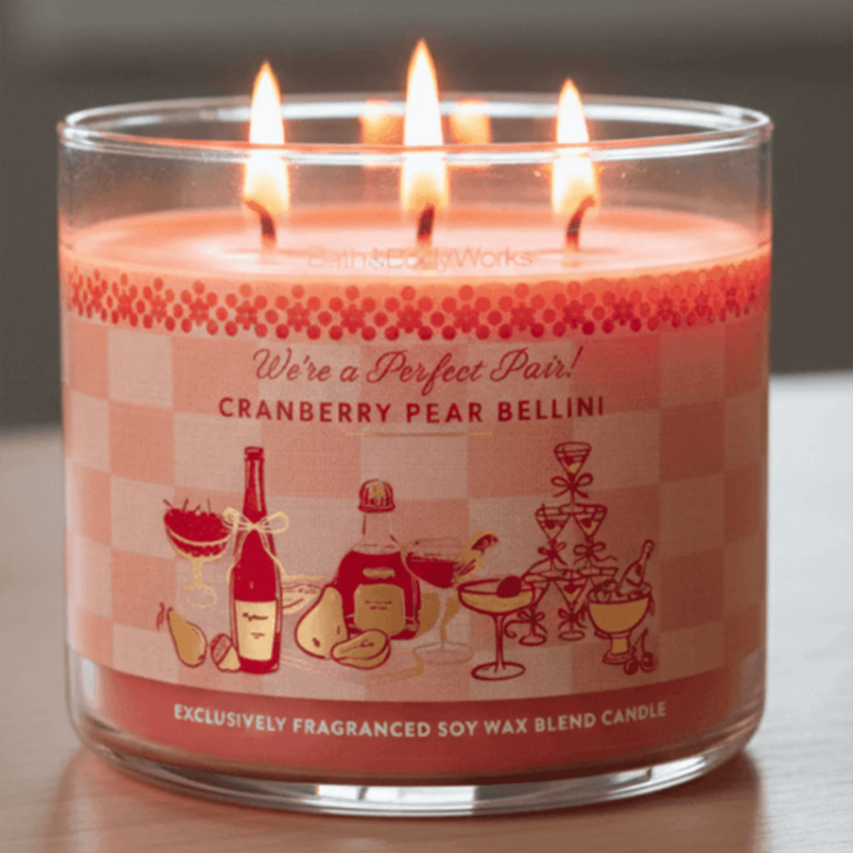 Vela Grande de 3 Pabilos, Bath & Body Works, Cranberry Pear Bellini. - Imagen 4