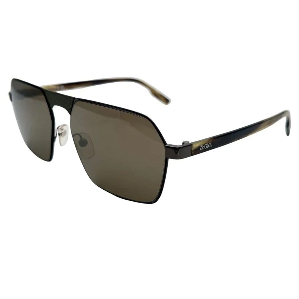 Ermenegildo Zegna, Lentes de Sol, Rectangulares, Unisex, 0210 Gunmetal / Roviex