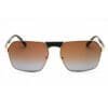 Ermenegildo Zegna, Lentes de Sol, Rectangulares, Unisex, 0210 Gold / Brown - Imagen 2