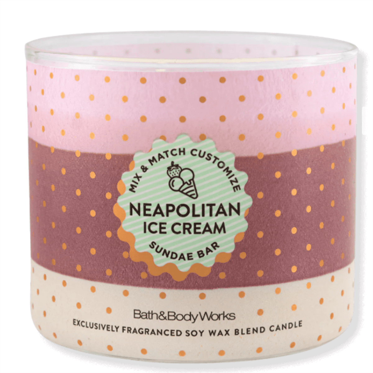 Vela Grande de 3 Pabilos Bath & Body Works Neapolitan Ice Cream