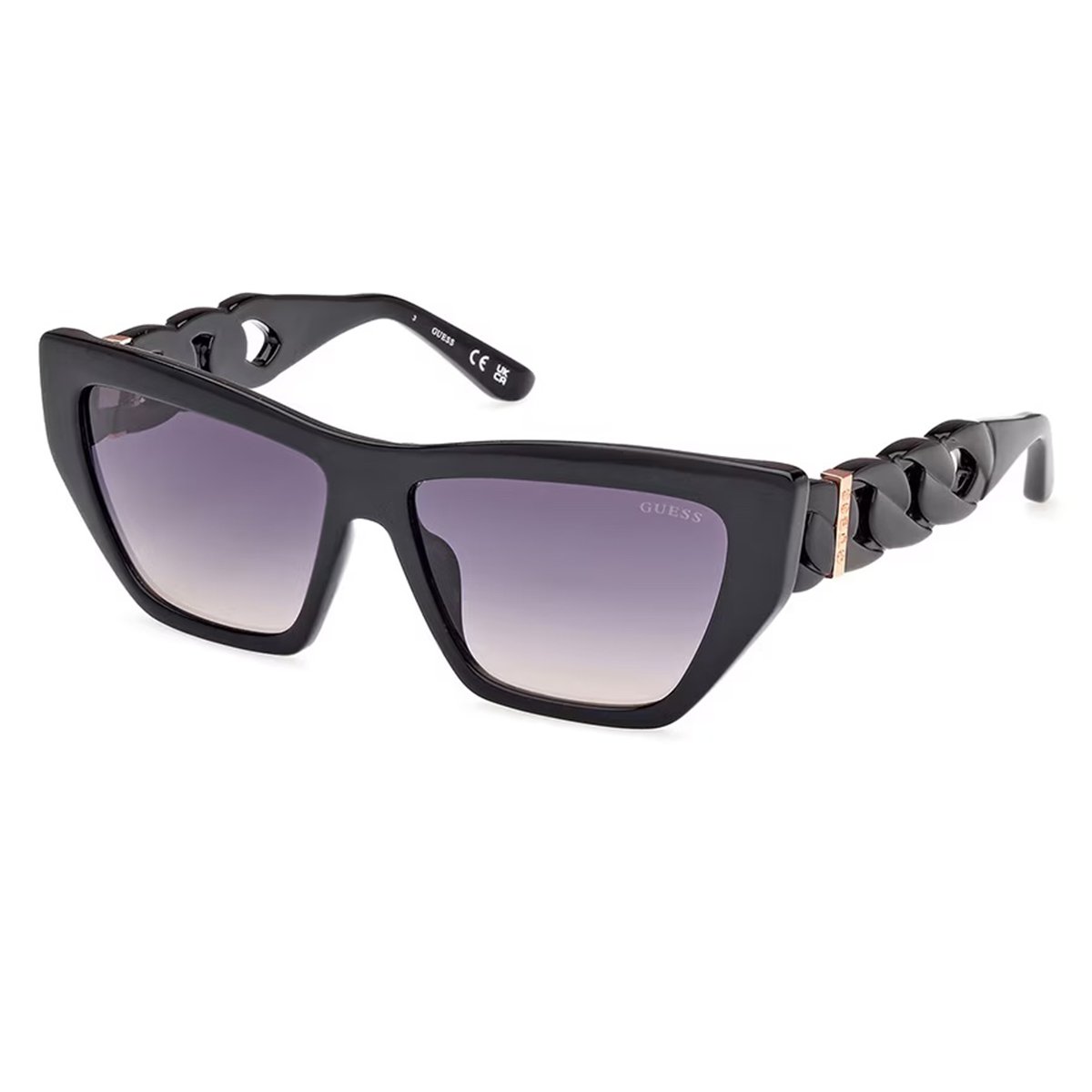 Guess, Lentes de Sol, Mujer, Cat Eye, GU00111 Shiny Black / Gradient Smoke