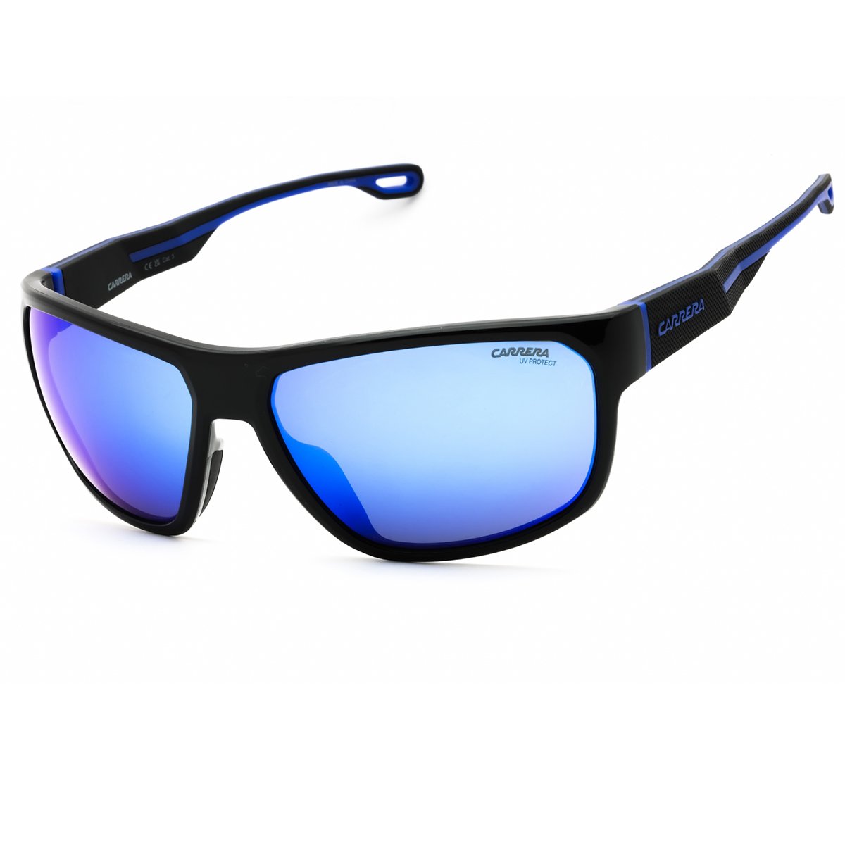 Carrera, Lentes de Sol, Rectangular, Uni, 4018/S Blk Blue / Blue ML