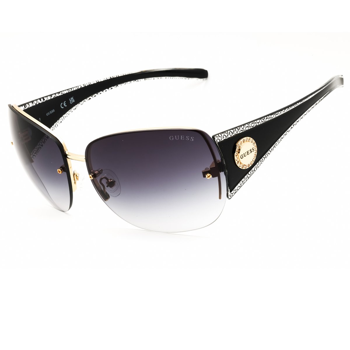Guess Factory, Lentes de Sol, Rectangular, Mujer, GF6187 Gold / Gradient Smoke