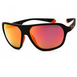 Polaroid, Lentes de Sol, Rectangular, Uni, 2152/S Black / Orange Grey Mirror