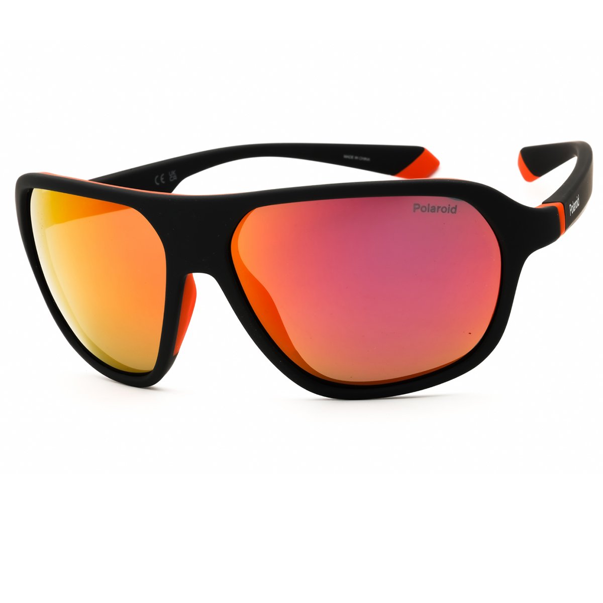 Polaroid, Lentes de Sol, Rectangular, Uni, 2152/S Black / Orange Grey Mirror