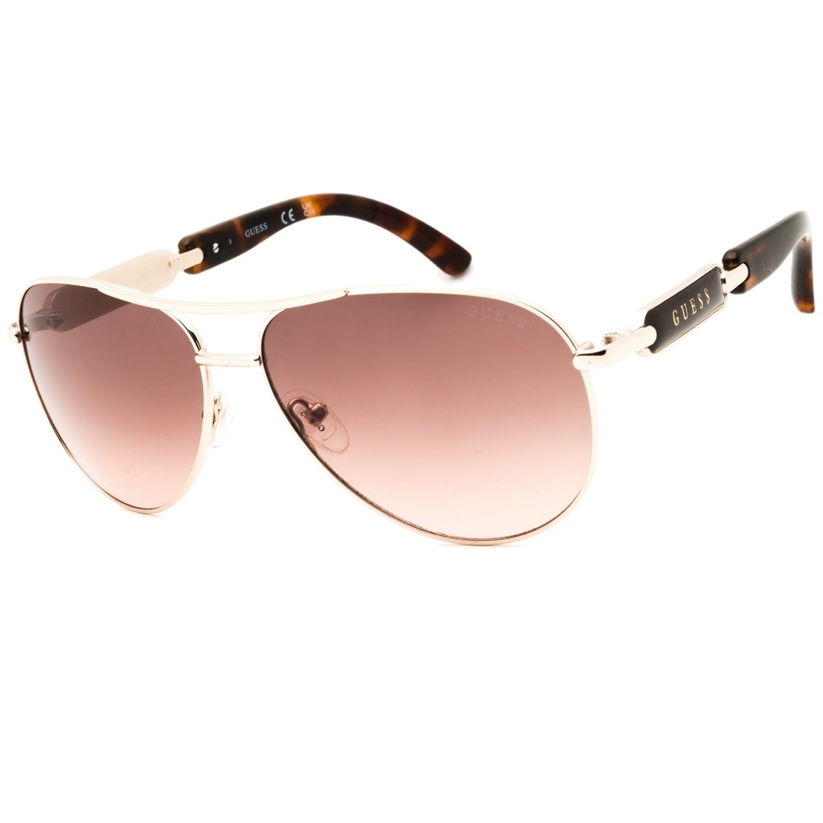 Guess, Lentes de Sol, Mujer, Aviador, GU7295 Gold / Gradient Brown