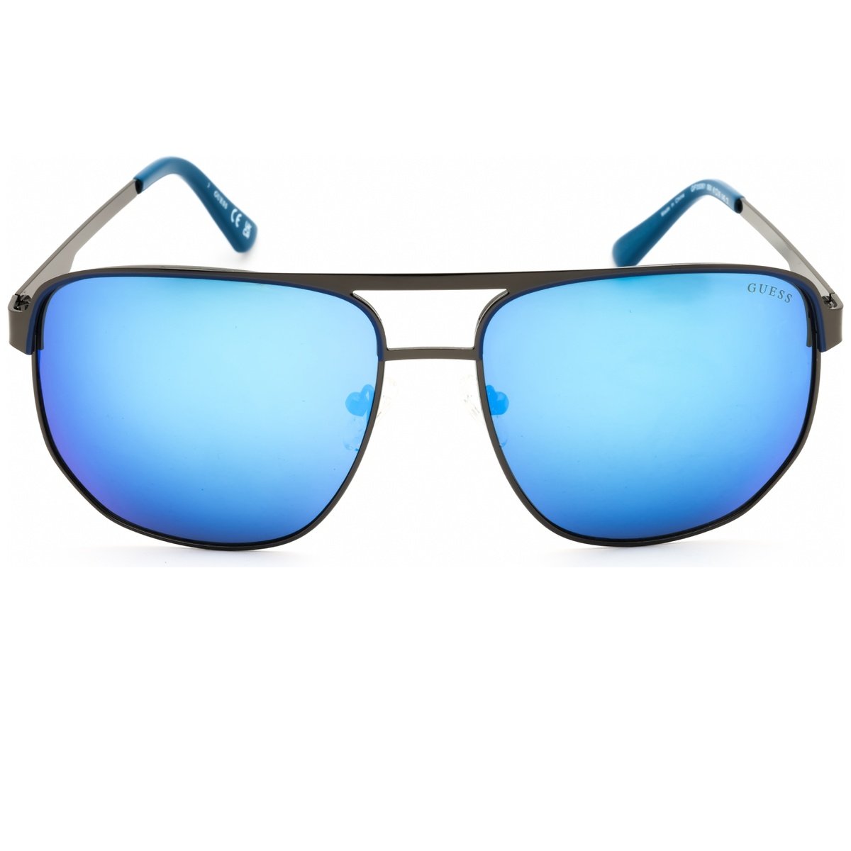 Guess Factory, Lentes de Sol, Oval, Uni, GF00061 Shiny Dark Nickeltin / Blue Mirror - Imagen 2
