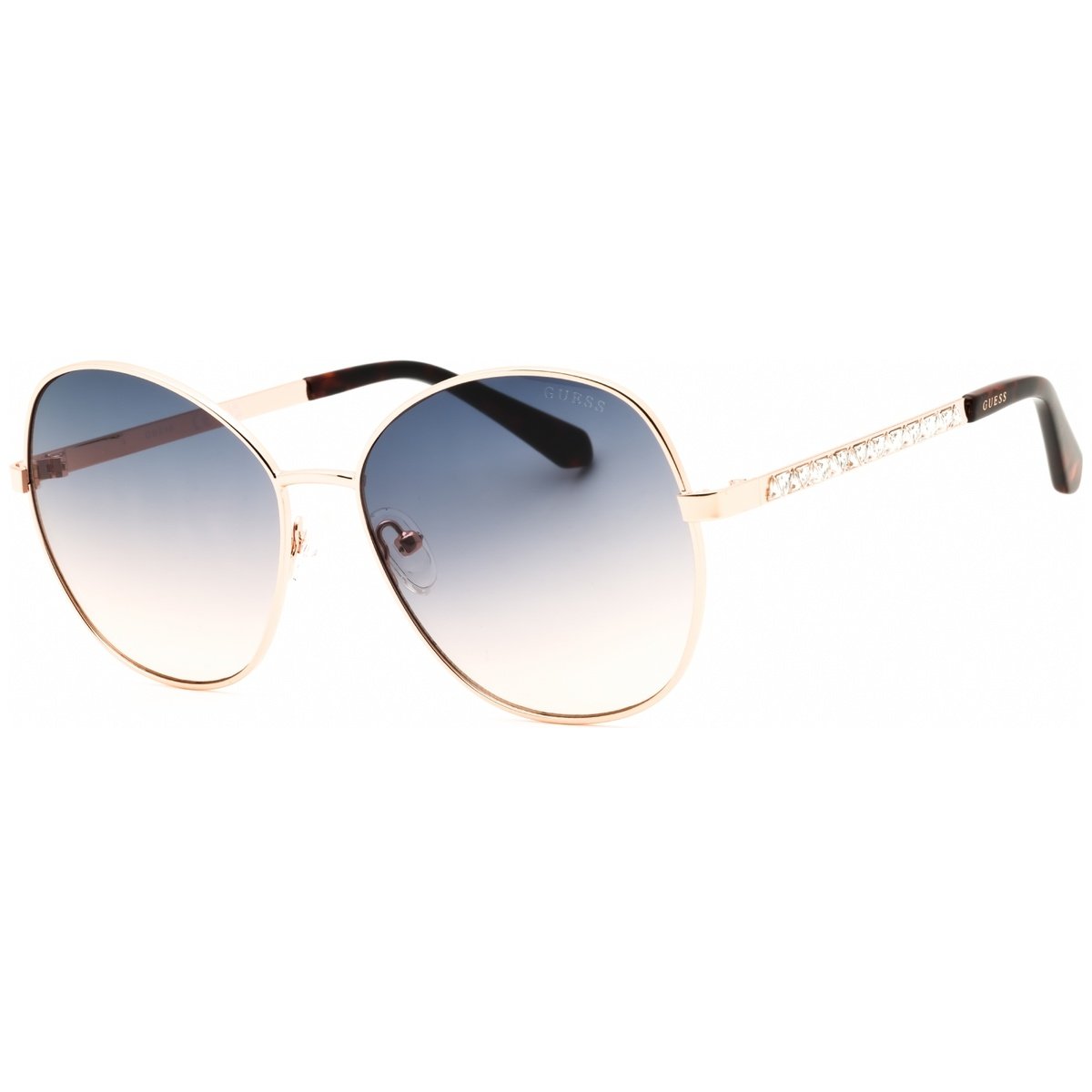 Guess Factory, Lentes de Sol, Redondos, Mujer, GF0075 Shinny Rose Gold / Gradient Blue